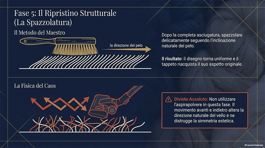 Dopo aver lavato il tappeto in casa, spazzolatelo accuratamente