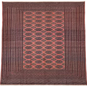 Tappeto orientale pakistano extra fine in lana su cotone, 227 × 190 cm, vista completa