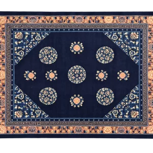 Tappeto Pechino cinese in lana su cotone, 242 × 195 cm, vista completa