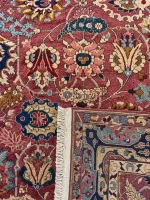 Tappeto Agra indiano in lana su cotone, 205 × 137 cm, dettaglio della tessitura