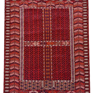 Tappeto Baluchi persiano rosso, 156 × 120 cm, vista frontale
