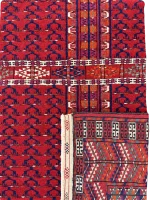Tappeto Baluchi persiano rosso, 156 × 120 cm, dettaglio della bordura