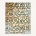 Tappeto moderno orientale annodato a mano 247×200 cm in lana e seta, damascato verde salvia su fondo avorio – vista frontale